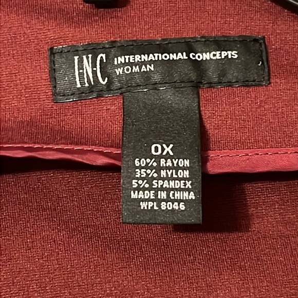 INC Women’s 0X Jacket Burgundy - Picture 2 of 6